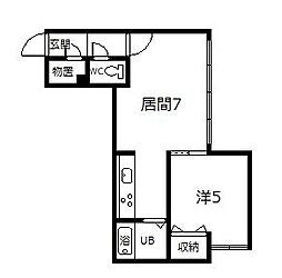 アンヌ 1DKの間取図画像