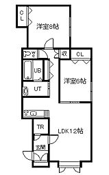 アレス・A 2LDKの間取図画像