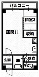 ロータリービル8・7 1LDKの間取図画像