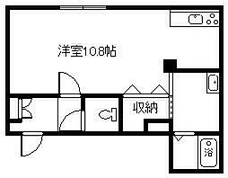 MoMo8.1 1Kの間取図画像