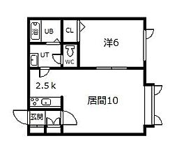 プレジデントA 1LDKの間取図画像