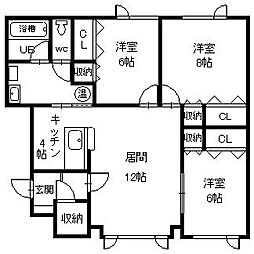 ヴィラクリスタル3 3LDKの間取図画像