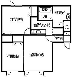 サン・クルミ 2LDKの間取図画像