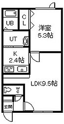 ツインハウス2 1LDKの間取図画像