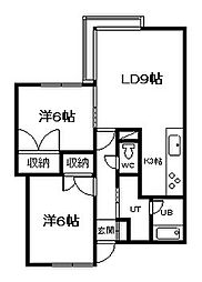 カサブランカ 2LDKの間取図画像