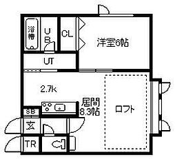 サンタフェ 1LDKの間取図画像
