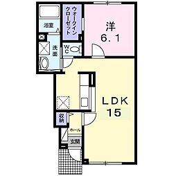 サンリットガーデン壱番館 1LDKの間取図画像