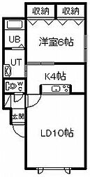 セピアコート 1LDKの間取図画像