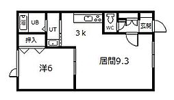 プログレスA 1LDKの間取図画像