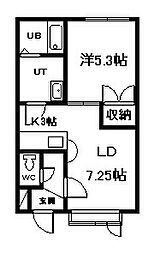 エスペル6条 1LDKの間取図画像