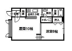 プレジデントF 1LDKの間取図画像