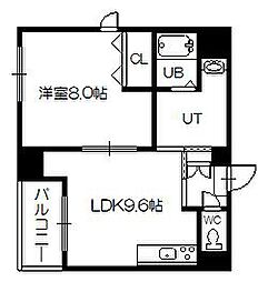 エンドレス26 1DKの間取図画像