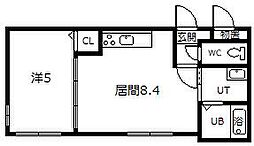 I.M.S.2-7 1DKの間取図画像