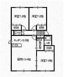ラ・ポーレ2 3LDKの間取図画像