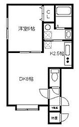 クローバー 1LDKの間取図画像