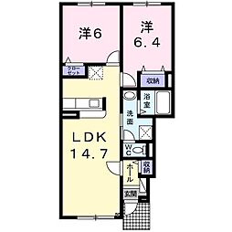 レジデンスAJ 2LDKの間取図画像