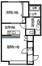 アルト30 1LDKの間取図画像