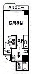 トーワ1・5ビル ワンルームの間取図画像