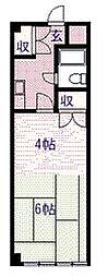 東ハイツ8・8 1DKの間取図画像