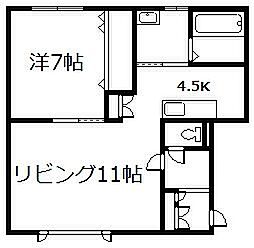 グランビュー本町 1LDKの間取図画像