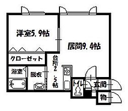 ANON626 1LDKの間取図画像