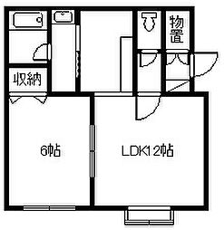 シオン 1LDKの間取図画像