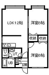 サウス621 2LDKの間取図画像