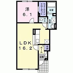 アルバプラシード.A 1LDKの間取図画像