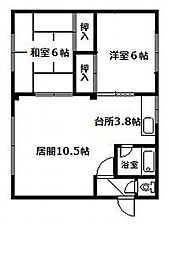 アークベルM13 2LDKの間取図画像