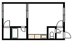 新都ハイツ 1DKの間取図画像