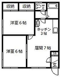 M-18 2LDKの間取図画像