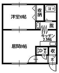 ダイヤハイツ錦町17 1LDKの間取図画像