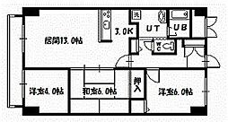 オークヒルズ2・6 3LDKの間取図画像