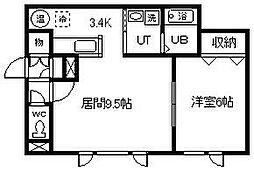 estluce5.5 1LDKの間取図画像