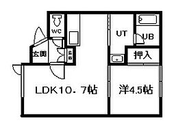 グランツ 1LDKの間取図画像