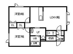 AGORA 2LDKの間取図画像
