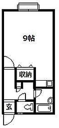 コットンハウス10 ワンルームの間取図画像