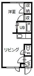 エスポアール 1DKの間取図画像