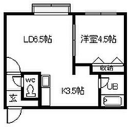 ロイヤルハープT 1LDKの間取図画像