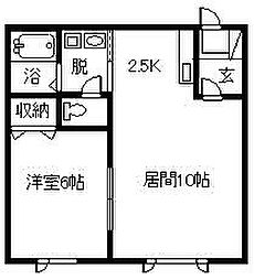 メゾン・ド・ノエル2 1LDKの間取図画像