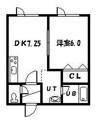 ノースウイング21 1DKの間取図画像