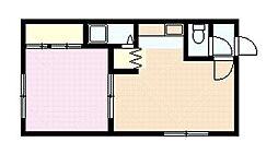 ベルオーク東光 1DKの間取図画像