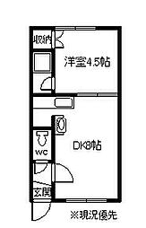 エスポワール22 1DKの間取図画像