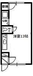 アボード2・1 1DKの間取図画像