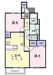 シティフォレスト82 2LDKの間取図画像