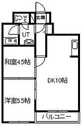 ゴトーハイム 2DKの間取図画像