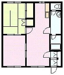 グランデ旭町C棟 2LDKの間取図画像
