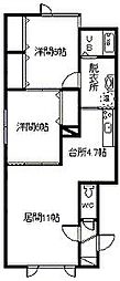 ウィステリア 2LDKの間取図画像