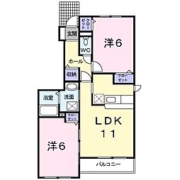 カルム.S 2LDKの間取図画像