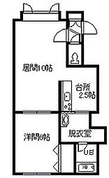 Venuscourt3 1LDKの間取図画像